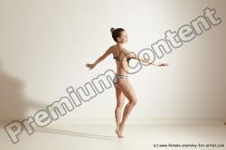 Swimsuit Gymnastic poses Woman White Moving poses Slim long brown Dynamic poses Academic