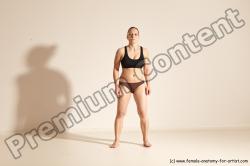 Underwear Martial art Woman White Moving poses Average long colored Dynamic poses Academic