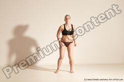 Underwear Martial art Woman White Moving poses Average long colored Dynamic poses Academic