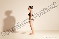 Underwear Martial art Woman White Moving poses Average long colored Dynamic poses Academic