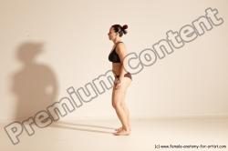 Underwear Martial art Woman White Moving poses Average long colored Dynamic poses Academic