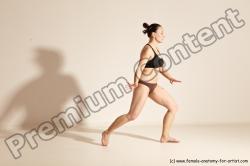 Underwear Martial art Woman White Moving poses Average long colored Dynamic poses Academic