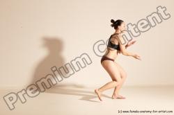 Underwear Martial art Woman White Moving poses Average long colored Dynamic poses Academic