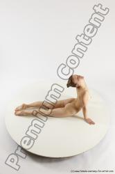 Nude Gymnastic poses Woman White Athletic long blond Multi angle poses Pinup