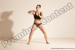 Underwear Martial art Woman White Moving poses Average long colored Dynamic poses Academic