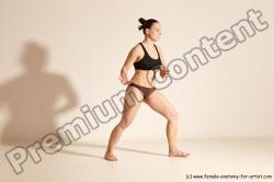 Underwear Martial art Woman White Moving poses Average long colored Dynamic poses Academic