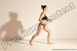 Underwear Martial art Woman White Moving poses Average long colored Dynamic poses Academic