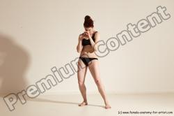 Underwear Martial art Woman White Moving poses Average long brown Dynamic poses Academic