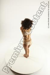 Underwear Woman Multiracial Standing poses - ALL Athletic long black Multi angle poses Academic