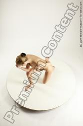 Nude Woman White Slim long blond Multi angle poses Pinup