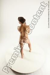 Nude Woman White Standing poses - ALL Slim long brown Standing poses - simple Fighting Multi angle poses Pinup