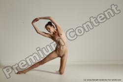 Nude Yoga poses Woman White Moving poses Slim long brown Dynamic poses Pinup