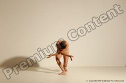Underwear Woman White Slim long brown Dancing Dynamic poses Academic