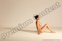 Nude Gymnastic poses Woman White Moving poses Slim long brown Dynamic poses Pinup