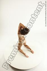 Underwear Woman Black Kneeling poses - ALL Athletic medium black Multi angle poses Academic