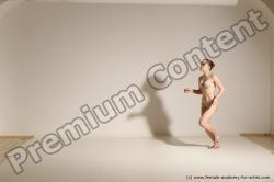 Underwear Woman White Slim long blond Dancing Dynamic poses Academic