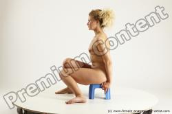 Nude Woman White Sitting poses - ALL Slim long blond Sitting poses - simple Multi angle poses Pinup