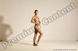 Underwear Woman Slim long brown Dancing Dynamic poses Academic