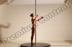 Nude Woman White Slim long brown Dancing Standard Photoshoot Pinup