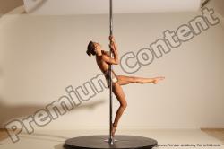 Nude Woman White Slim long brown Dancing Standard Photoshoot Pinup