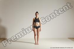 Underwear Woman White Slim long brown Dancing Dynamic poses  Academic