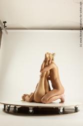 Nude Woman - Woman White Slim long blond Multi angle poses Pinup