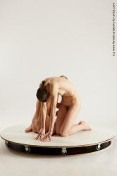Nude Woman - Woman White Kneeling poses - ALL Slim Kneeling poses - on both knees medium Multi angle poses Pinup