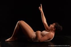 Underwear Woman Black Laying poses - ALL Average Laying poses - on back medium black Standard Photoshoot  Academic