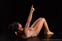 Underwear Woman Black Laying poses - ALL Average Laying poses - on back medium black Standard Photoshoot  Academic
