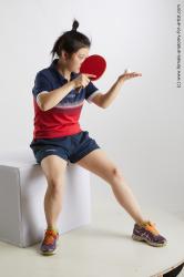 Sportswear Woman Asian Sitting poses - ALL Average medium black Sitting poses - simple Standard Photoshoot Academic