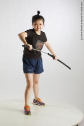 Sportswear Fighting with sword Woman Black Standing poses - ALL Average medium black Standing poses - simple Standard Photoshoot Academic