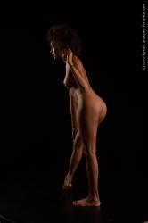 Nude Woman Black Standing poses - ALL Slim long black Standing poses - simple Standard Photoshoot Pinup