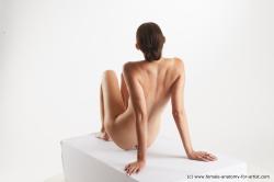 Nude Woman White Sitting poses - ALL Slim long brown Sitting poses - simple Standard Photoshoot Pinup