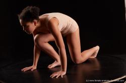 Underwear Woman Black Kneeling poses - ALL Slim Kneeling poses - on one knee medium black Standard Photoshoot  Academic