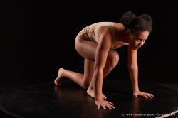 Underwear Woman Black Kneeling poses - ALL Slim Kneeling poses - on one knee medium black Standard Photoshoot  Academic