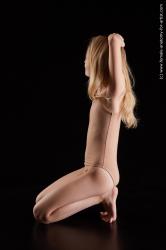 Underwear Woman White Kneeling poses - ALL Slim Kneeling poses - on both knees long blond Standard Photoshoot  Academic